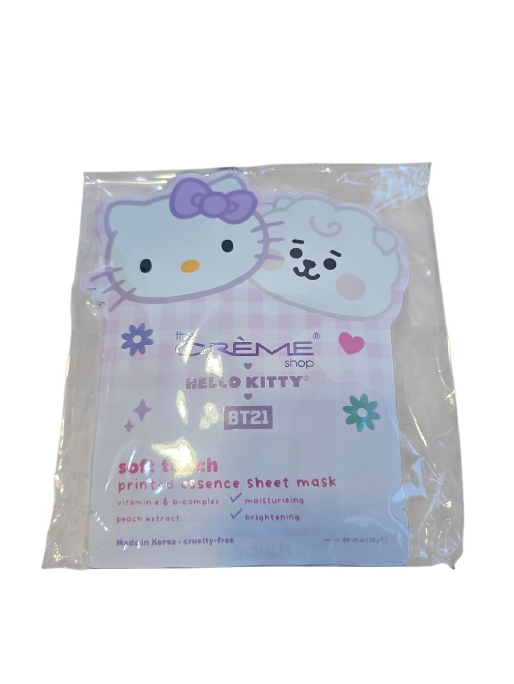 The Creme Shop Hello Kitty BT21 Soft Touch Essence Face Masks Set Of 6